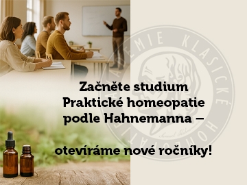 Začněte studium praktické homeopatie podle Hahnemanna – otevíráme nové ročníky!